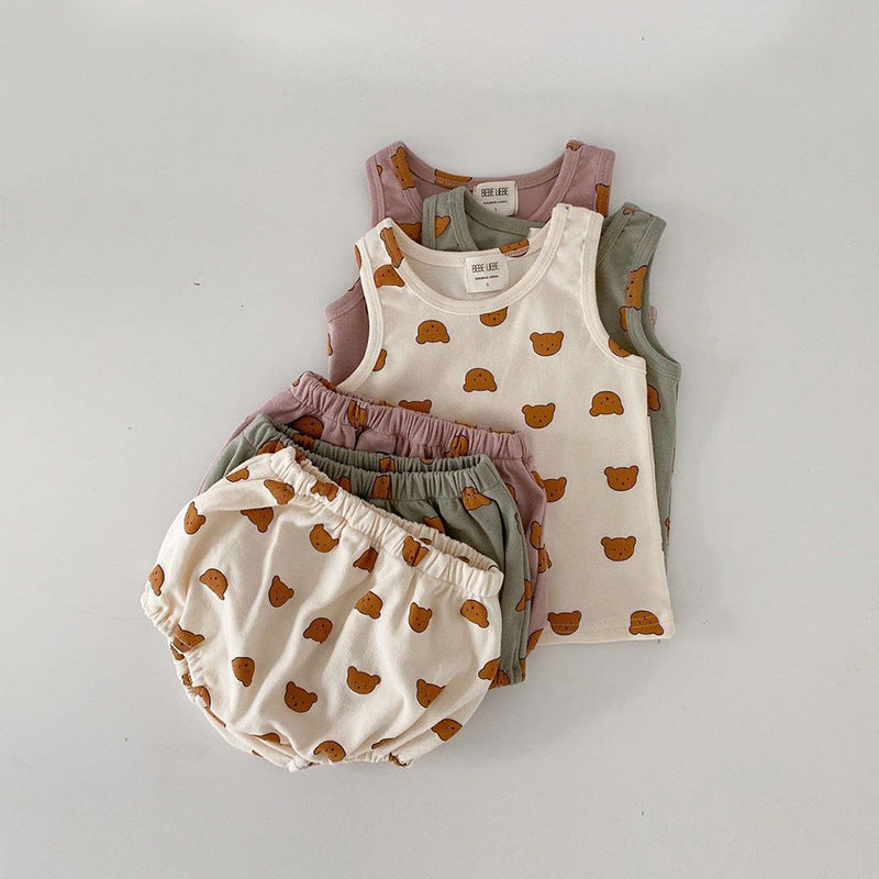 Sleeveless Fruit Print Outfit