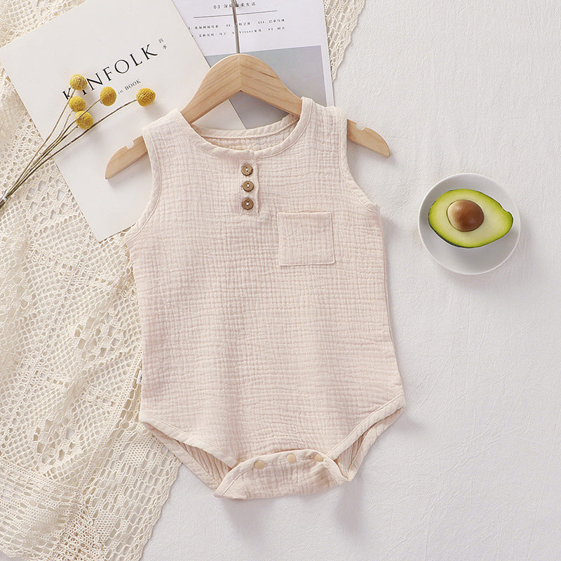 Sleeveless Combed Cotton Romper