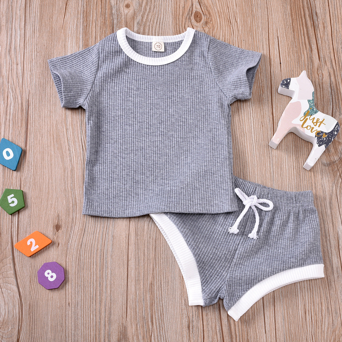 Two-piece Cotton Short Sleeve Outfit