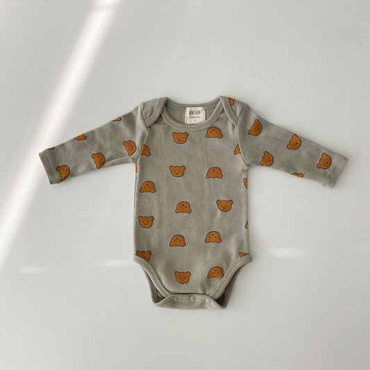 Long Sleeved Bear Print Bodysuit