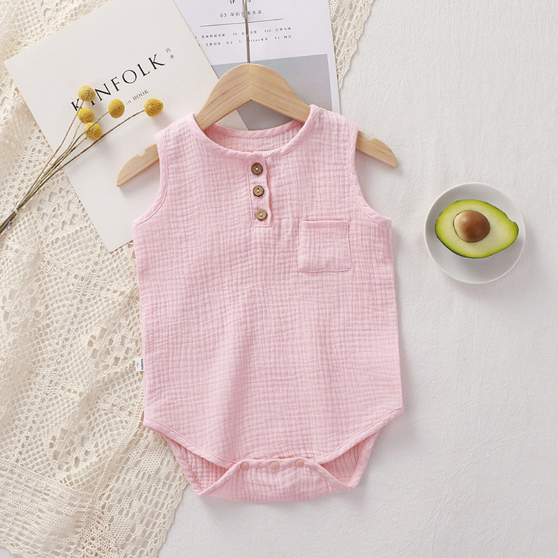 Sleeveless Combed Cotton Romper