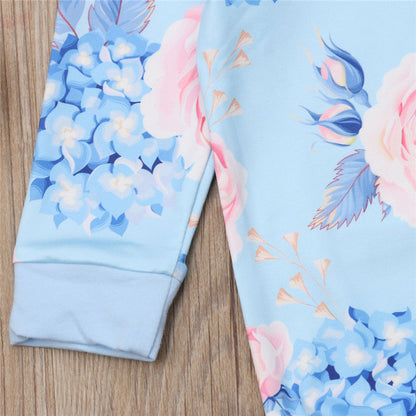 Long-Sleeved Flower Romper & Headband