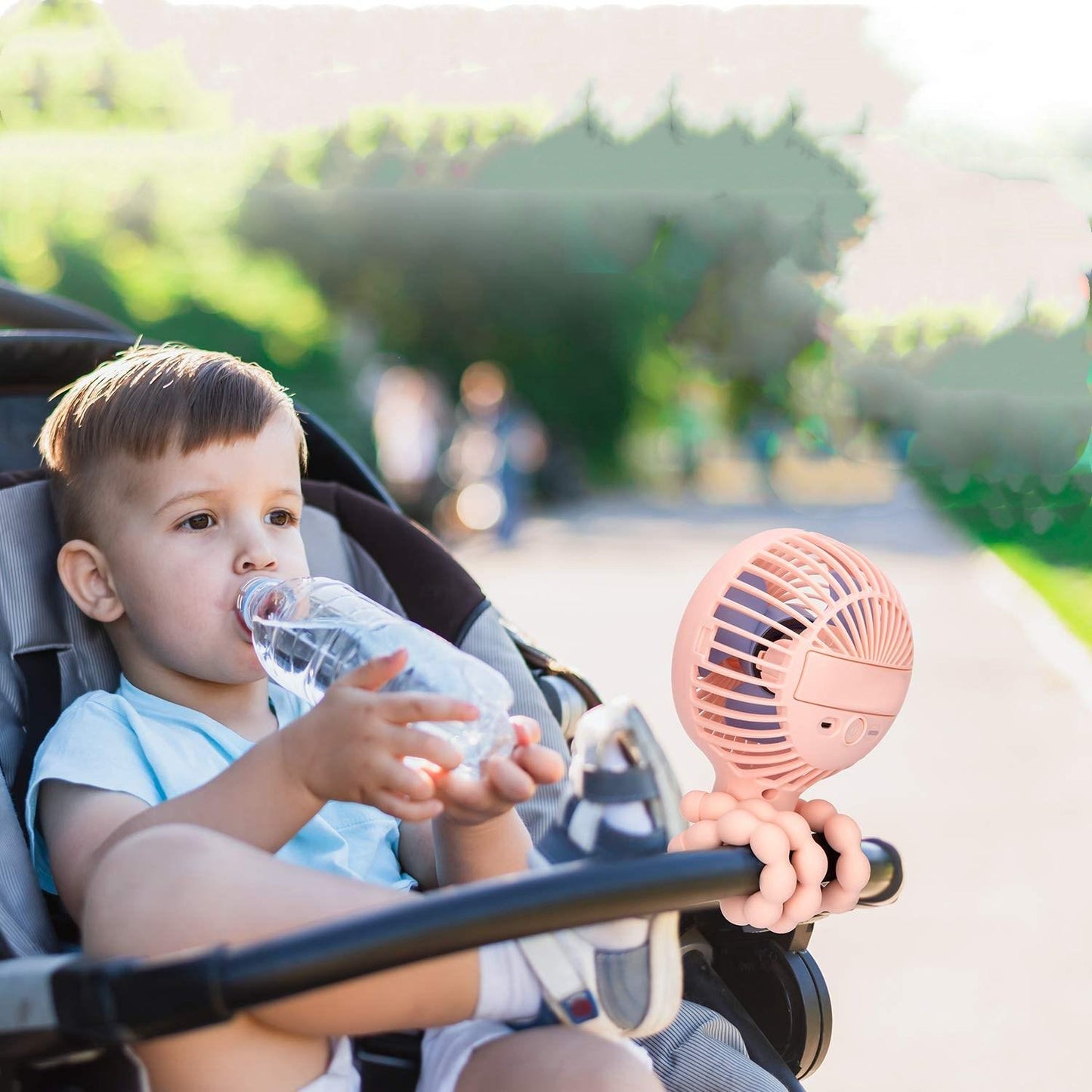 Cute Animal Shape USB Rechargeable Portable Stroller Fan